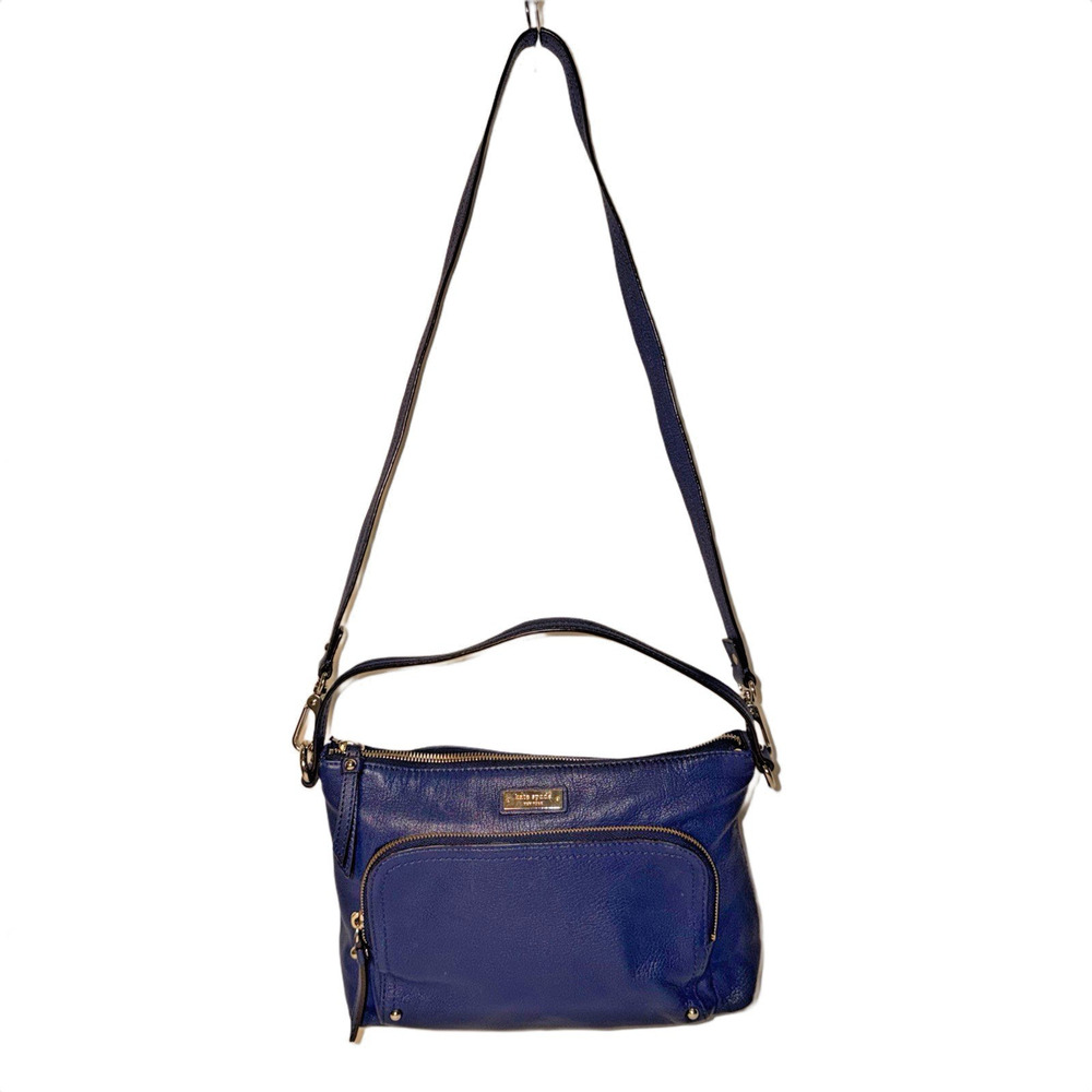 Kate Spade Sammie Crossbody Bag Cobalt Blue Detachable Strap Pebbled Leather